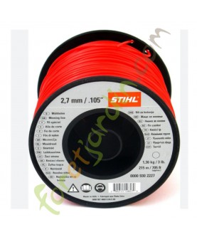 Fil nylon pour debroussailleuse  2.7 mm x 215 m STIHL référence 0000-930-2227