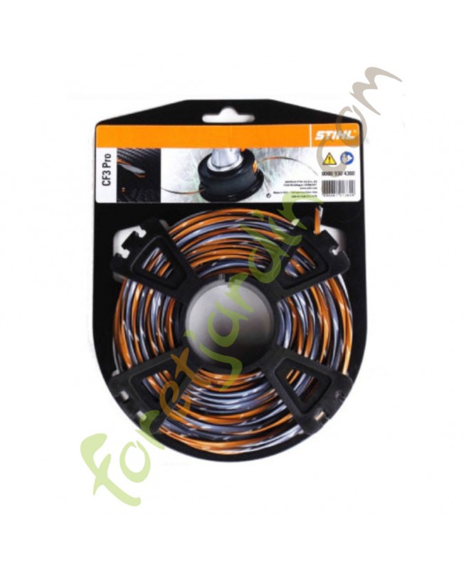Fil nylon cruciforme CF3 Pro 3,0mm - 22m Stihl réf. 0000-930-4302