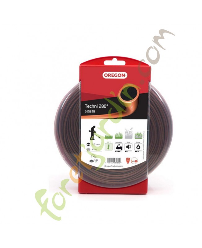 Fil nylon pour débroussailleuse 2.5 mm x 81 m OREGON