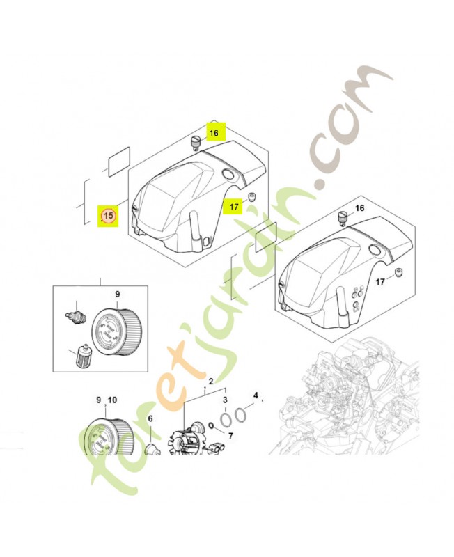 Capot moteur 1140-080-1632- Pièce détachée Stihl / Vicking