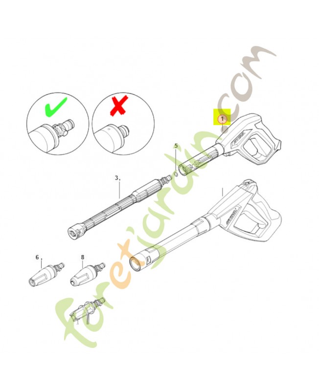 Pistolet RE02-500-1300- Pièce détachée Stihl / Vicking