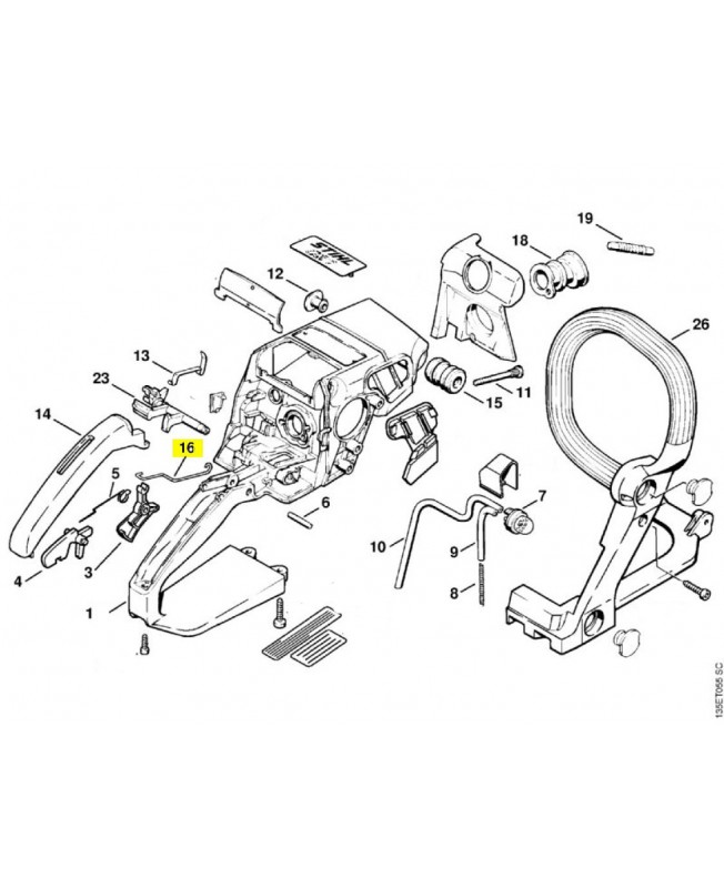 Tringlerie des gaz 1123-182-1505. Pièce détachée Stihl / Vicking 