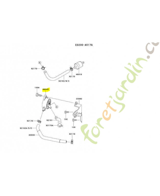 pompe a essence kawasali reference 490400801 Remplace références 490400769 ; 490407001