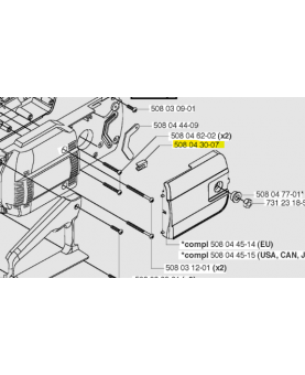 Couvercle husqvarna référence 508043007