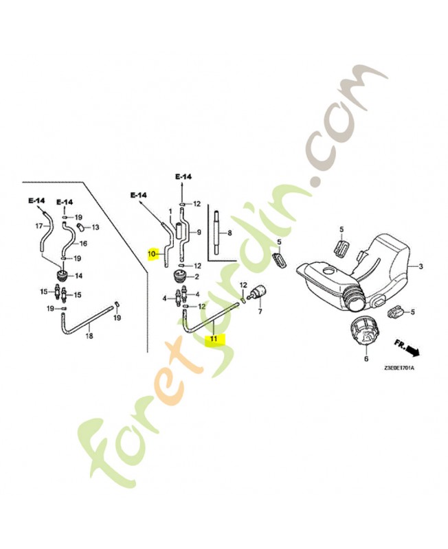 Tuyau a d'essence réf. Honda 17703Z0H821