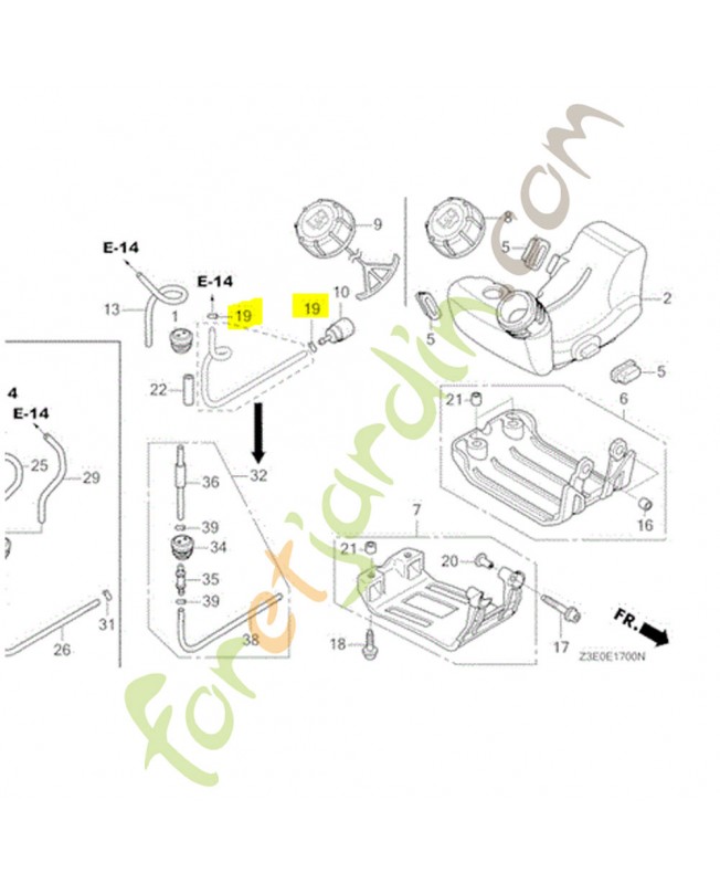 Agrafe de tuyau réf. Honda 91401Z3E000