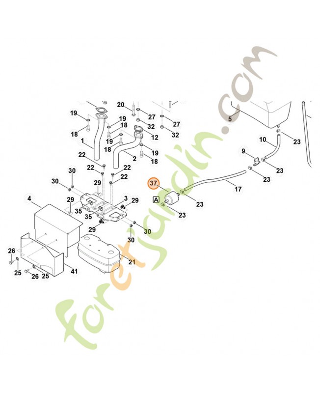 Filtre a carburant stihl référence 0000-350-1800