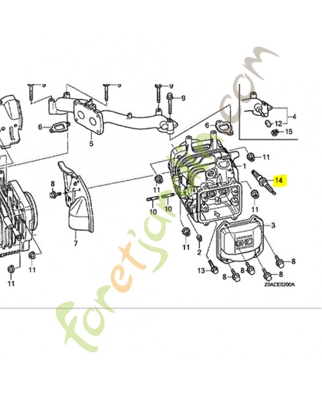 Bougie d'allumage (bpr4es réf. Honda 9807954846