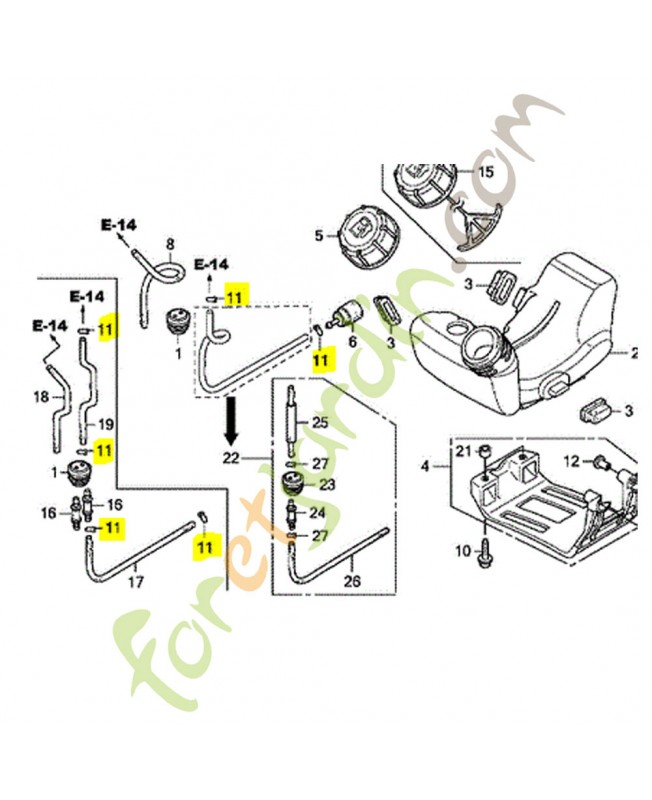 Agrafe de tuyau réf. Honda 91401ZM3003