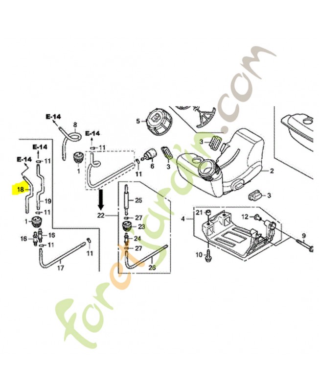Tuyau de retour d'essence réf. Honda 17702Z0H820