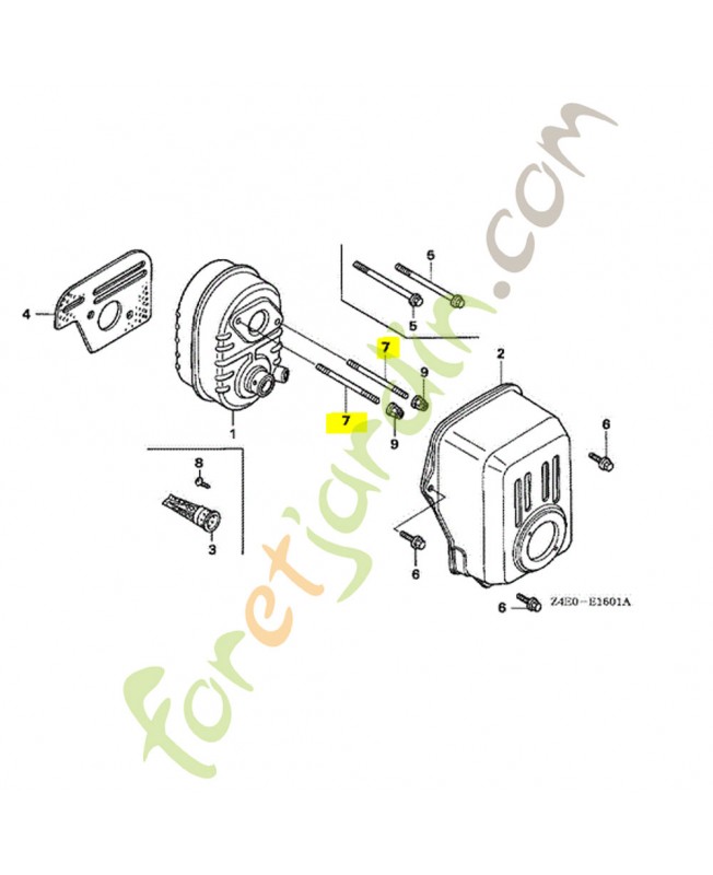 Goujon, 6x90 réf. Honda 90013ZE6710