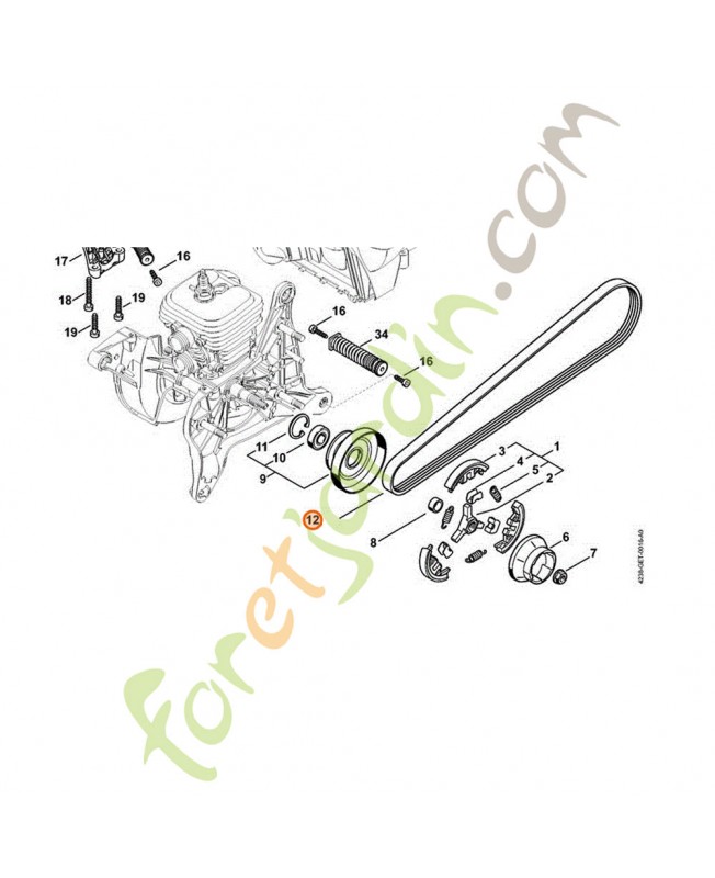 Courroie poly-v 5pj 746 lb stihl référence 9490-005-7901