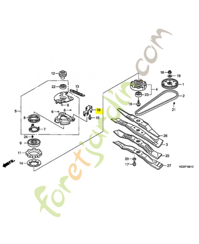 Crochet de ressort de rap réf. Honda 75143VE1G00