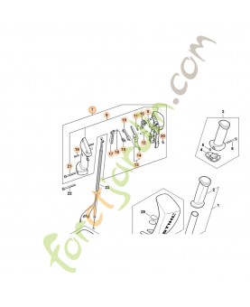 Poignée de commande 4148-790-1307. Pièce détachée Stihl / Vicking