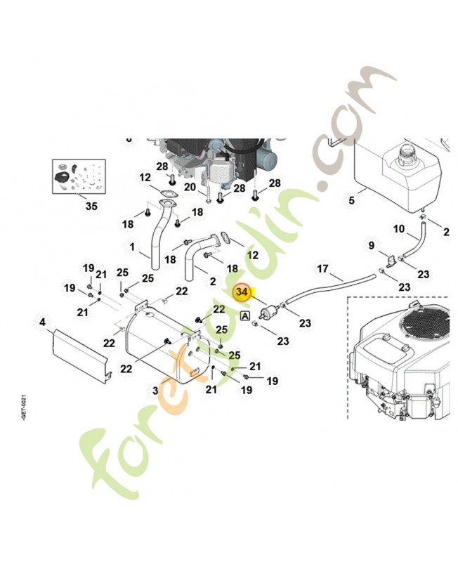 Filtre à carburant stihl référence 0004-350-1802
