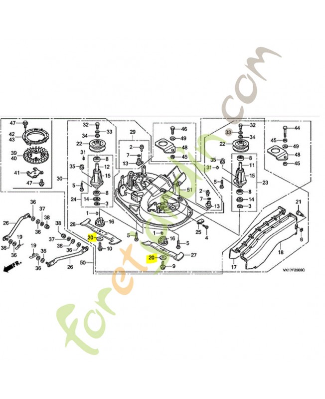 Cache-poussiere réf. Honda 80279VK1003