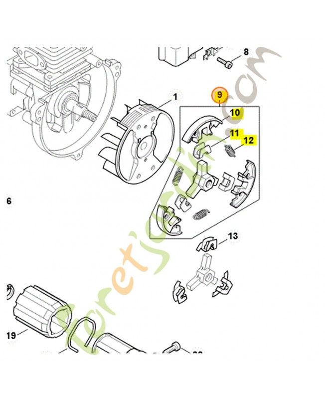 Embrayage stihl référence 4137-160-2004