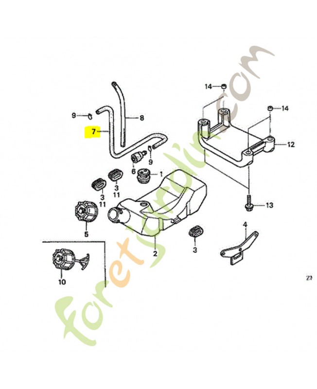 Tuyau d'essence réf. Honda 17701ZM3003