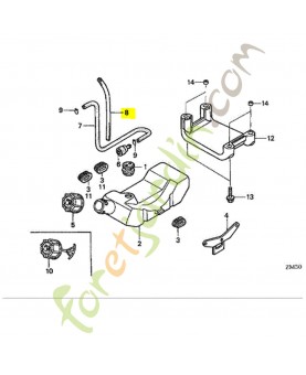 Tuyau de retour d'essence réf. Honda 17702ZM3003