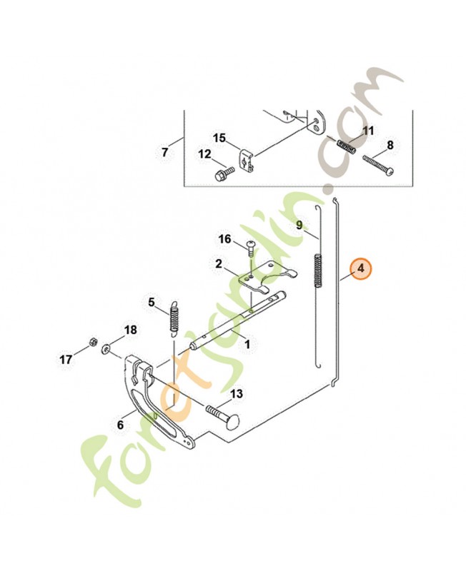 Levier commande regulateur Stihl référence 0001-104-0501