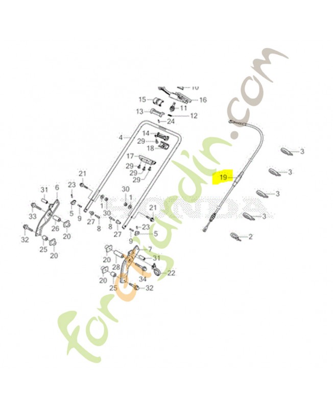 Cable comp. embrayage réf. Honda 54510VK8M50