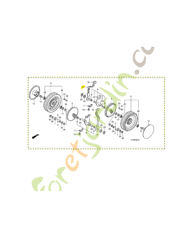Plaque de regulateur ar. réf. Honda 42961VF0000