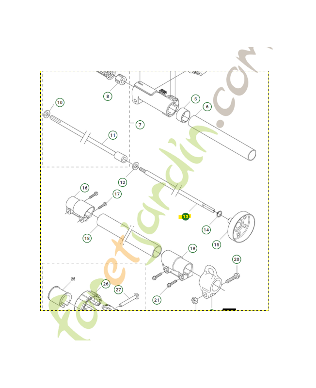 Arbre moteur husqvarna référence 537234806