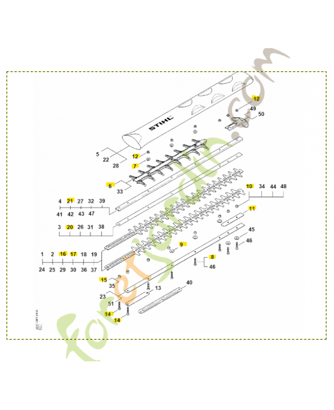 Barre de coupe 4237-710-5914. Pièce de rechange Sithl Remplace référence 4237-710-5901