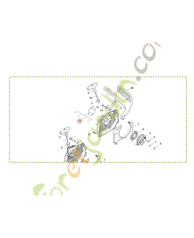 Plaque matricule ms 291 stihl référence 1141-967-1503