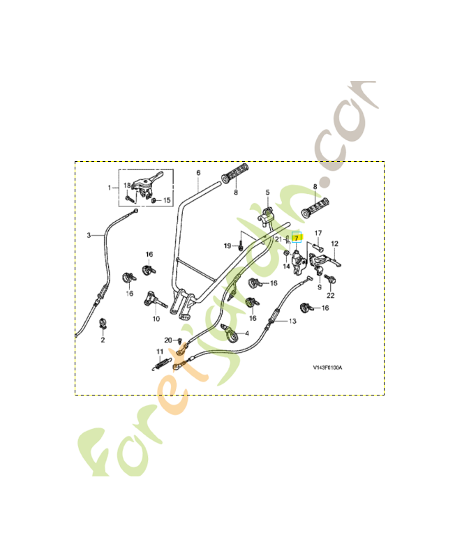 Support de poignee réf. Honda 53131V14000