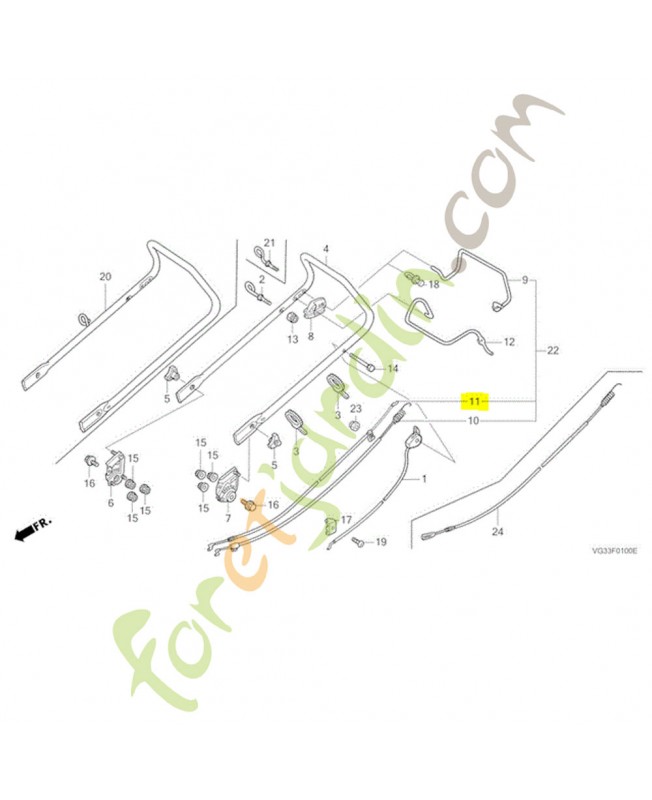 Cable comp. frein réf. Honda 54530VG3D01
