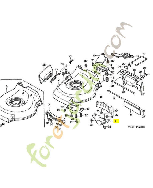 Couvercle comp. courroie réf. Honda 63610VG4020