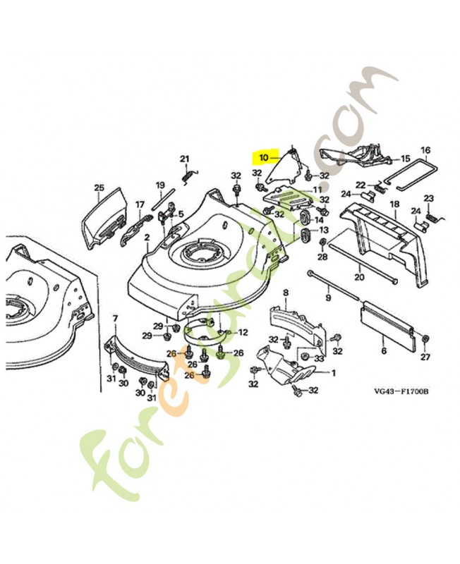Plaque, aileron réf. Honda 76142VG4020