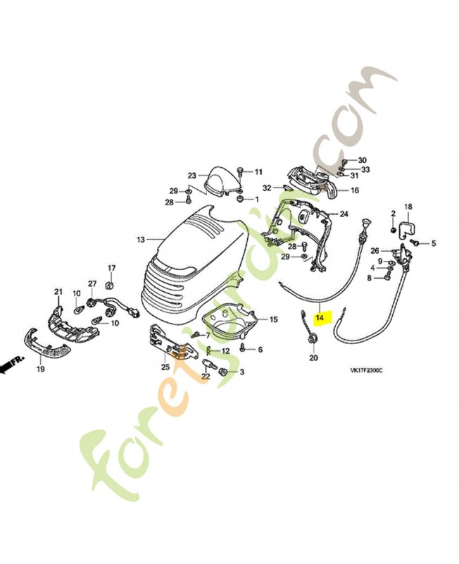 Cable comp. starter réf. Honda 80244VK1003