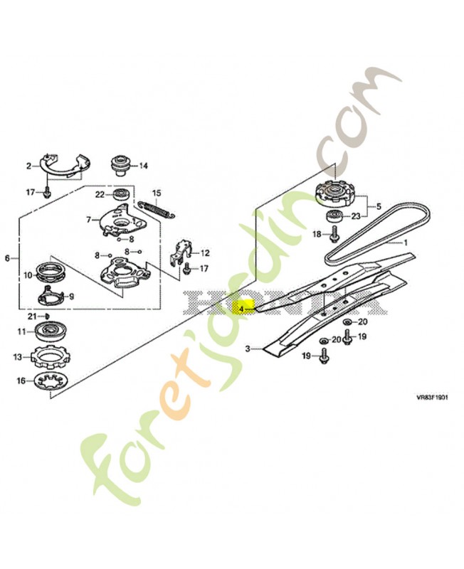 Lame, tournante superieur réf. Honda 72531VR8E00