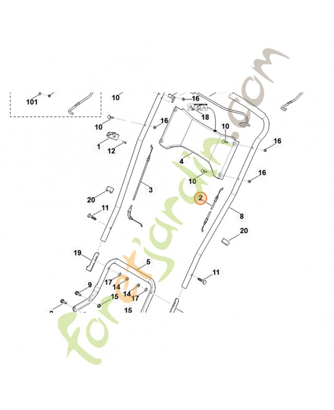 Cable commande arret moteur stihl référence 6383-700-7520
