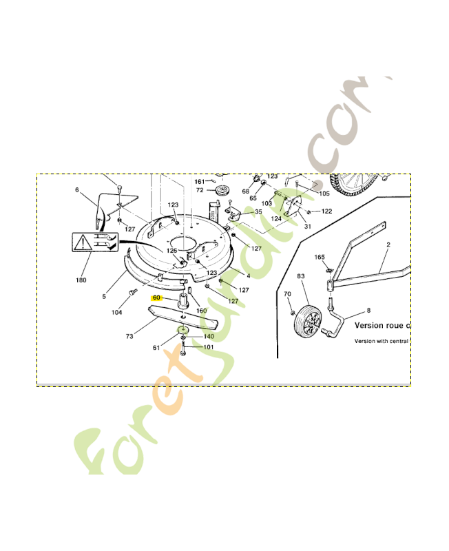 Moyeu de lame 15306 husqvarna ref. 519653297