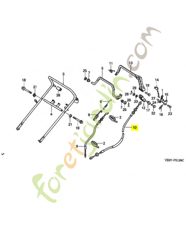 Cable comp. roto-stop réf. Honda 54530VE0L01