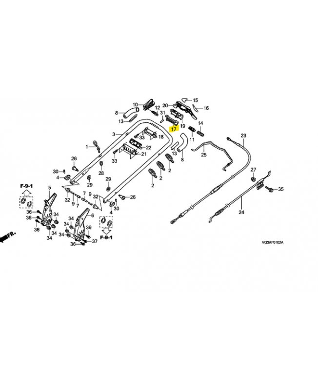 Etrier, poignee superieur réf. Honda 54434VL0B00
