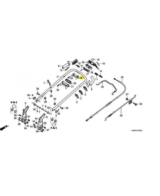 Etrier, poignee inferieur réf. Honda 54437VL0B00