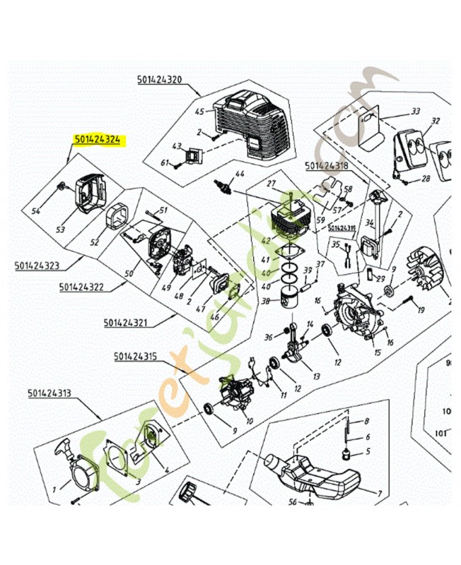 kit de réparation husqvarna référence 501424324
