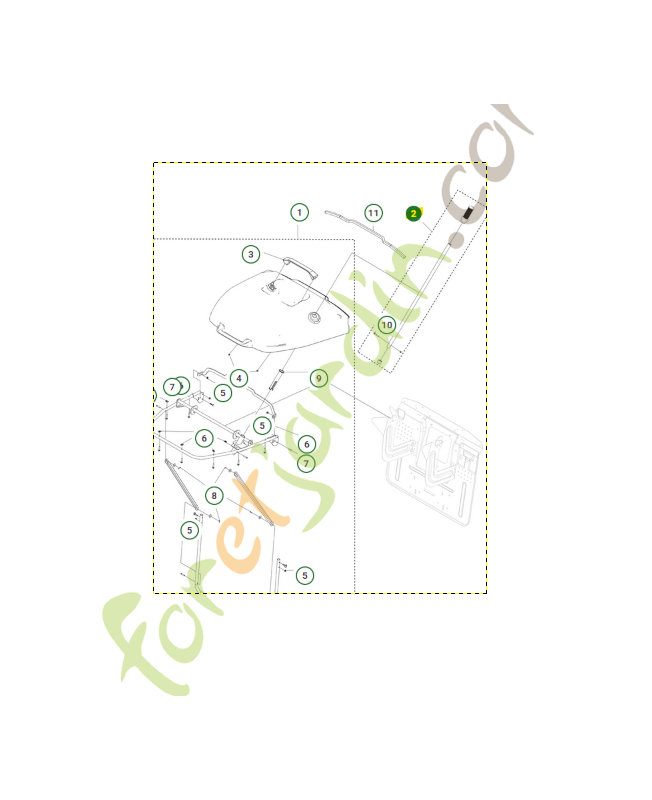 Bras de levage main verseur d'herbe réf. 547403231