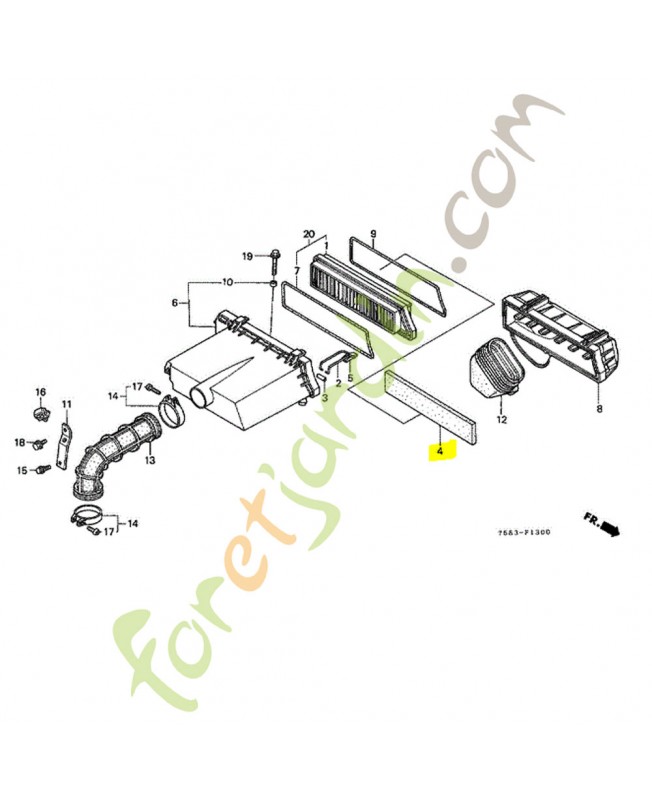 Filtre, exterieur réf. Honda 17218758000