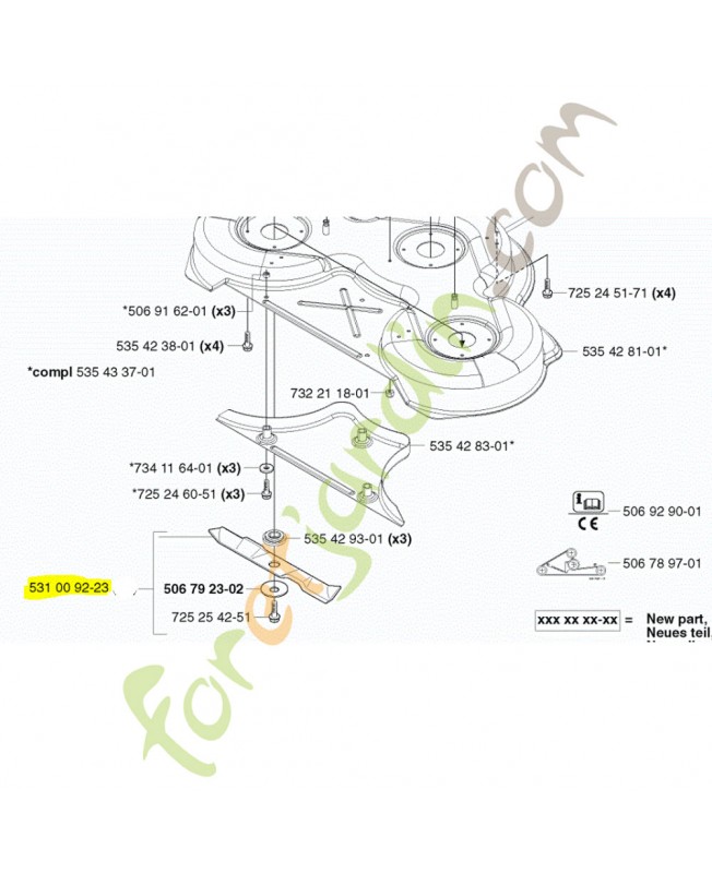 Lame standard husqvarna référence 531009223
