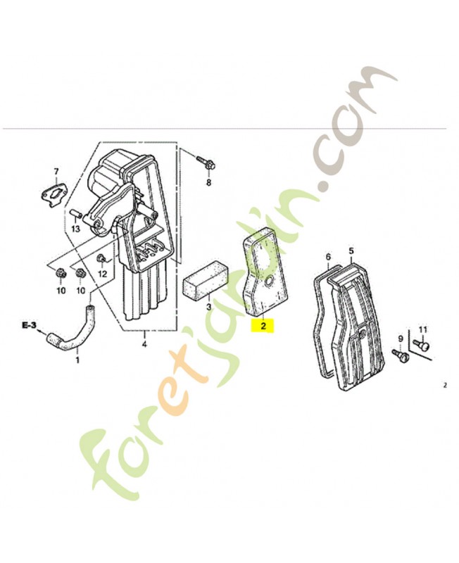 Element de filtre a air réf. Honda 17211Z07000