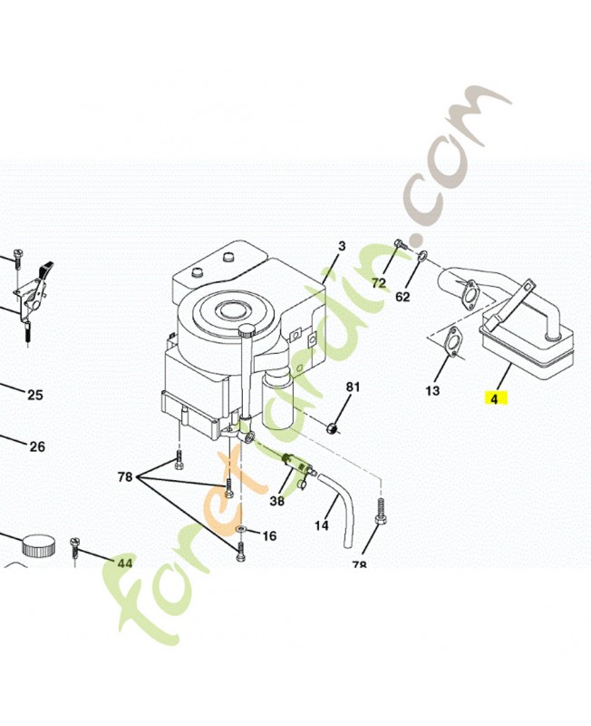 Pot d'echappement husqvarna référence 532137348 remplace référence 532123074