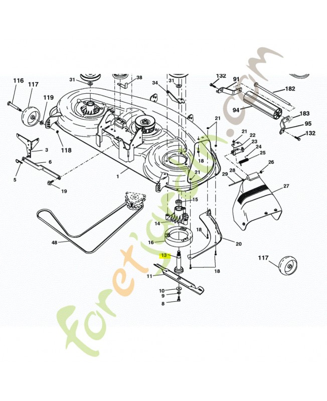 Arbre de mandrin husqvarna référence 532137553