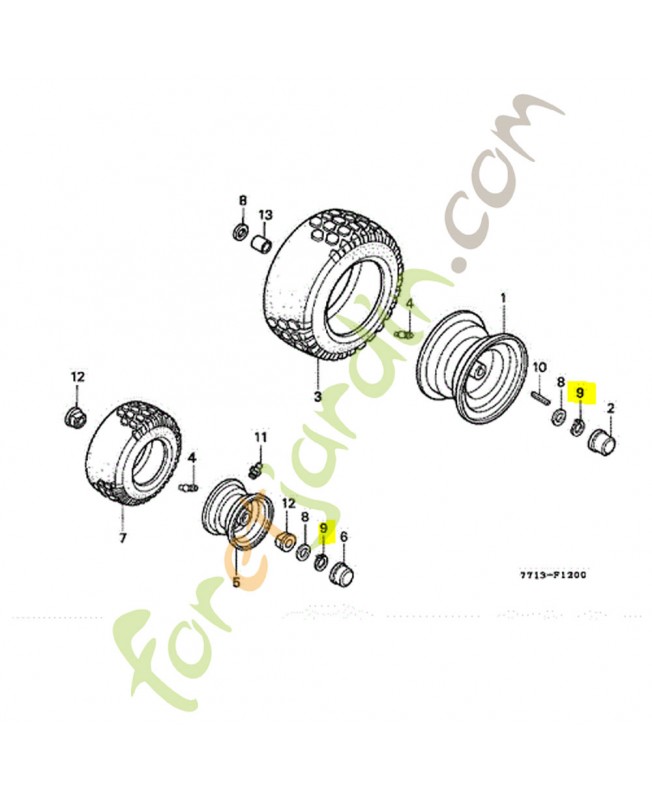 Circlip exterieur, (3/4") réf. Honda 90654772000