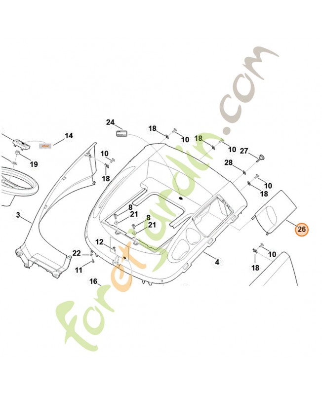 Couvercle stihl référence 6170-706-3411