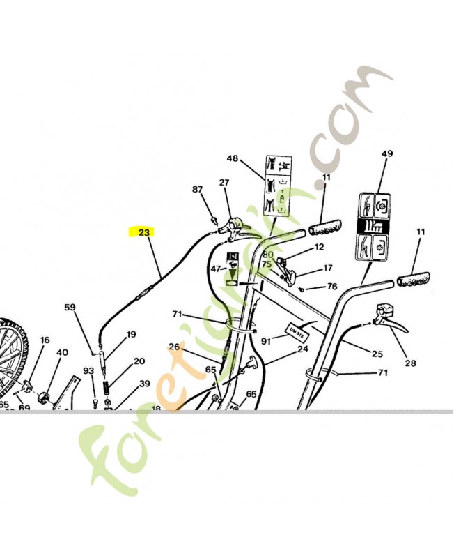 Câble de relevage réglage réf. Honda PB13151A